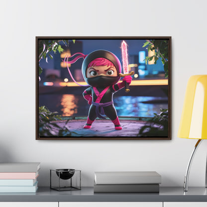 Blade of the Pink Ninja - Gallery Canvas Wraps, Horizontal Frame