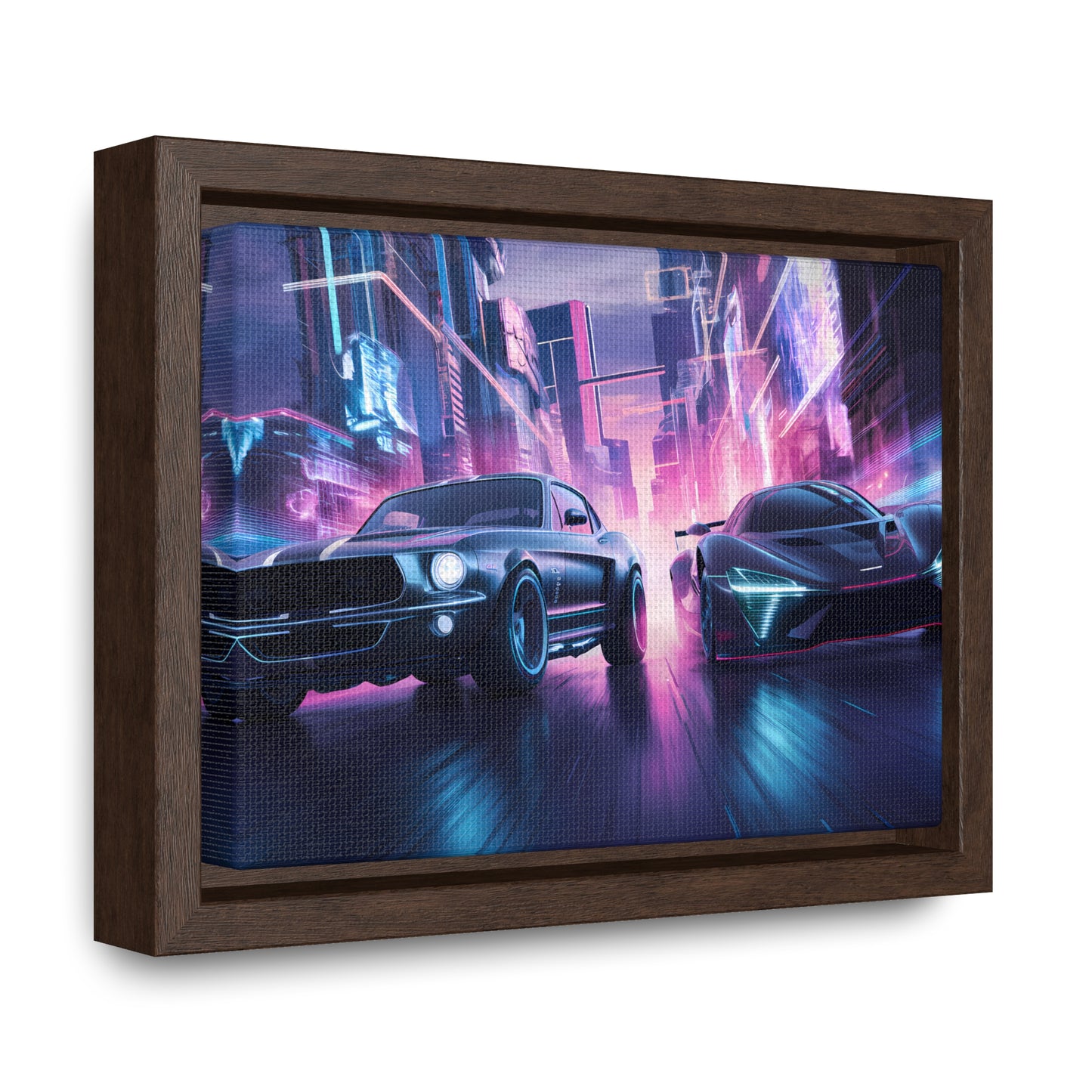 Neon Speed Duel - Gallery Canvas Wraps, Horizontal Frame