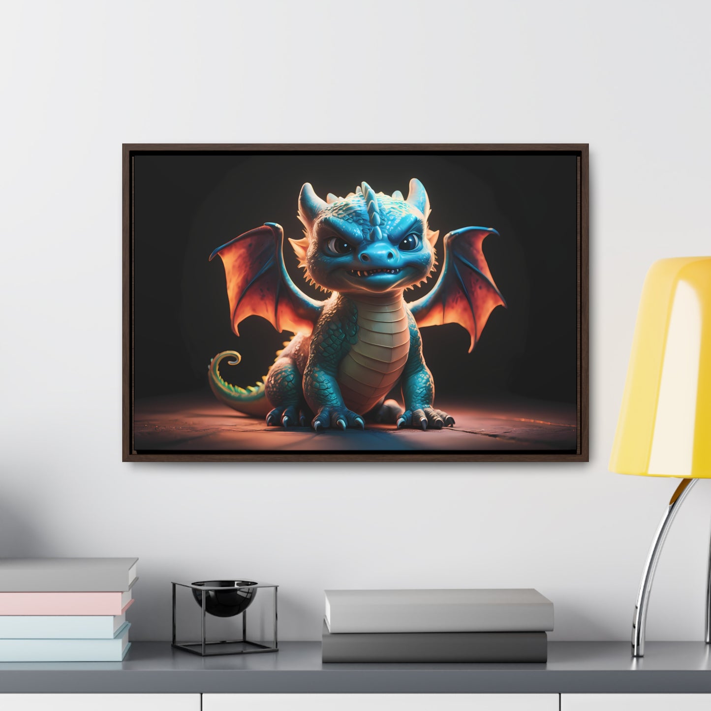 Fierce Baby Dragon Guardian - Gallery Canvas Wraps, Horizontal Frame