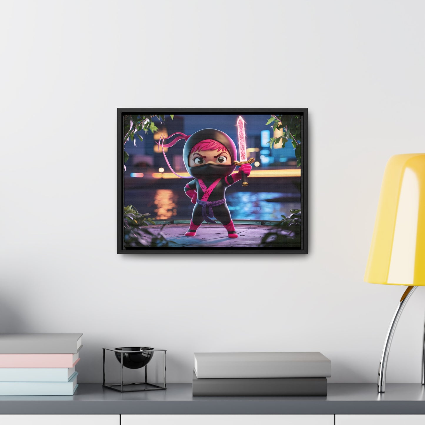 Blade of the Pink Ninja - Gallery Canvas Wraps, Horizontal Frame