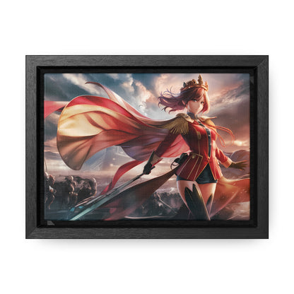 "Crimson Empress: Battle's Edge" - Gallery Canvas Wraps, Horizontal Frame