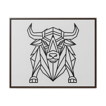 Geometric Bull - Gallery Canvas Wraps, Horizontal Frame