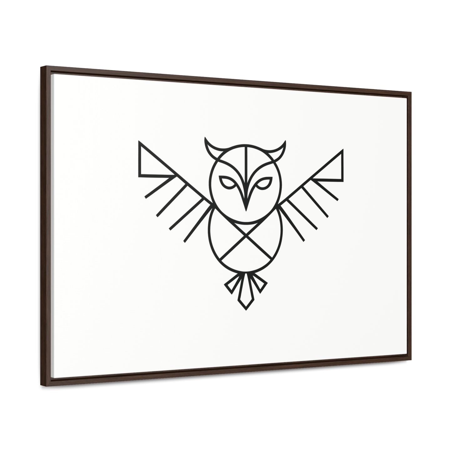 Geometric Owl Symbol - Gallery Canvas Wraps, Horizontal Frame