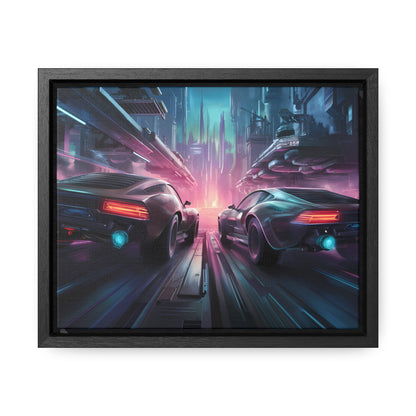 Neon Horizon: Velocity Clash - Gallery Canvas Wraps, Horizontal Frame