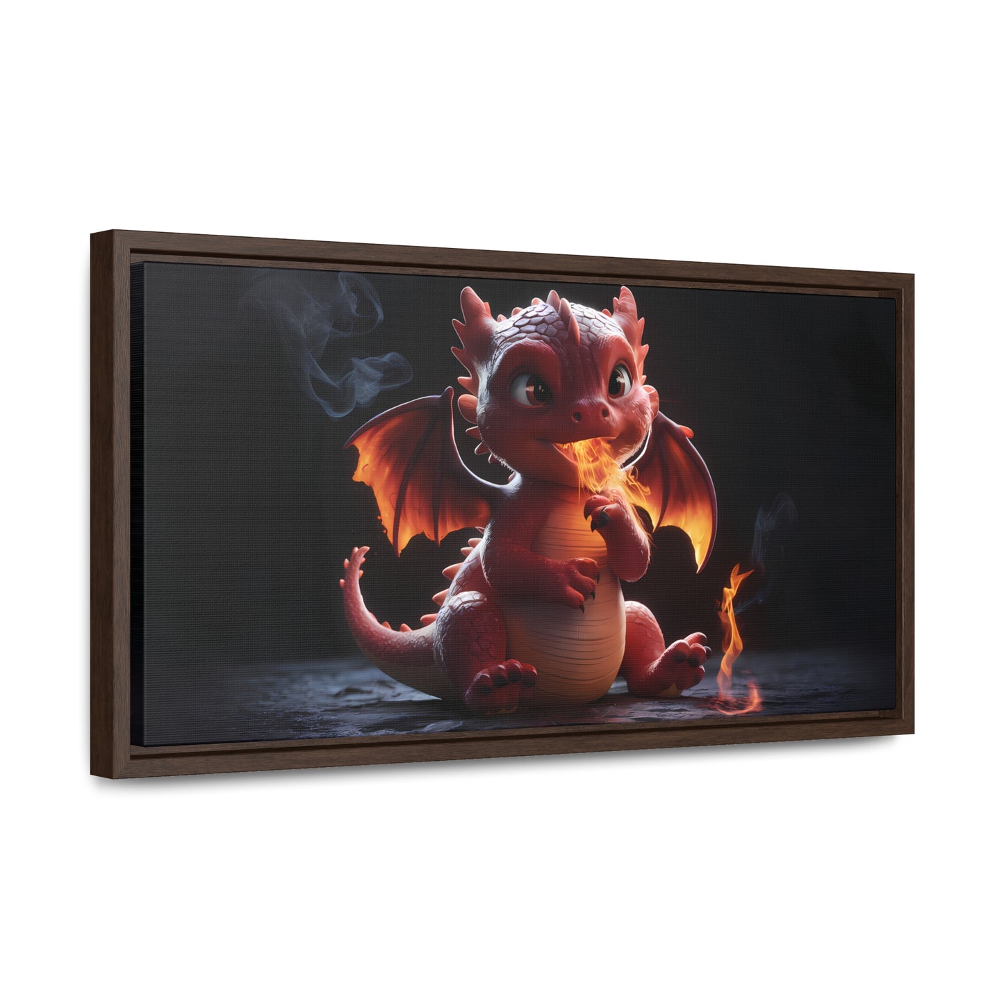 "Baby Dragon's First Flame" - Gallery Canvas Wraps, Horizontal Frame