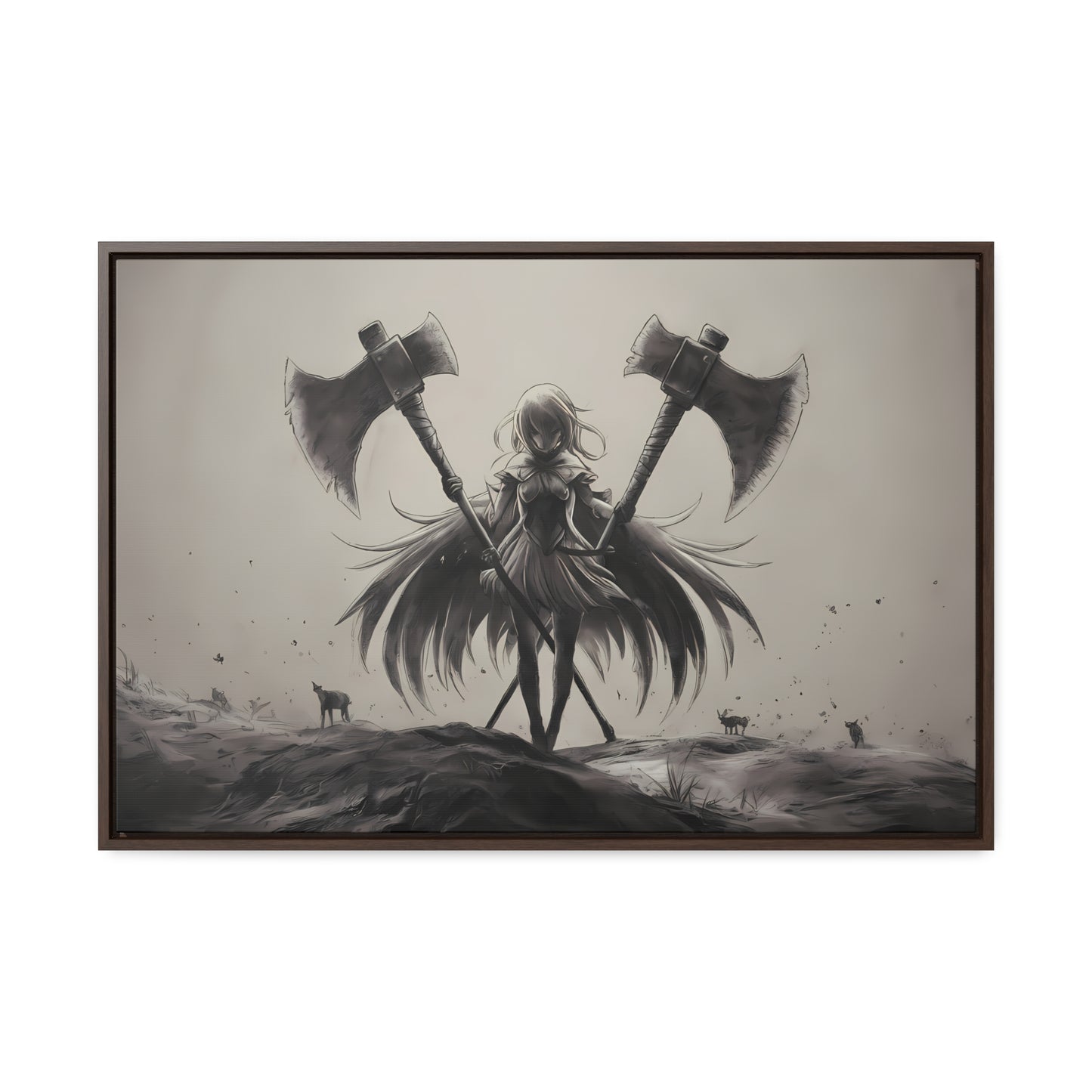 "Abyssal Valkyrie" - Gallery Canvas Wraps, Horizontal Frame