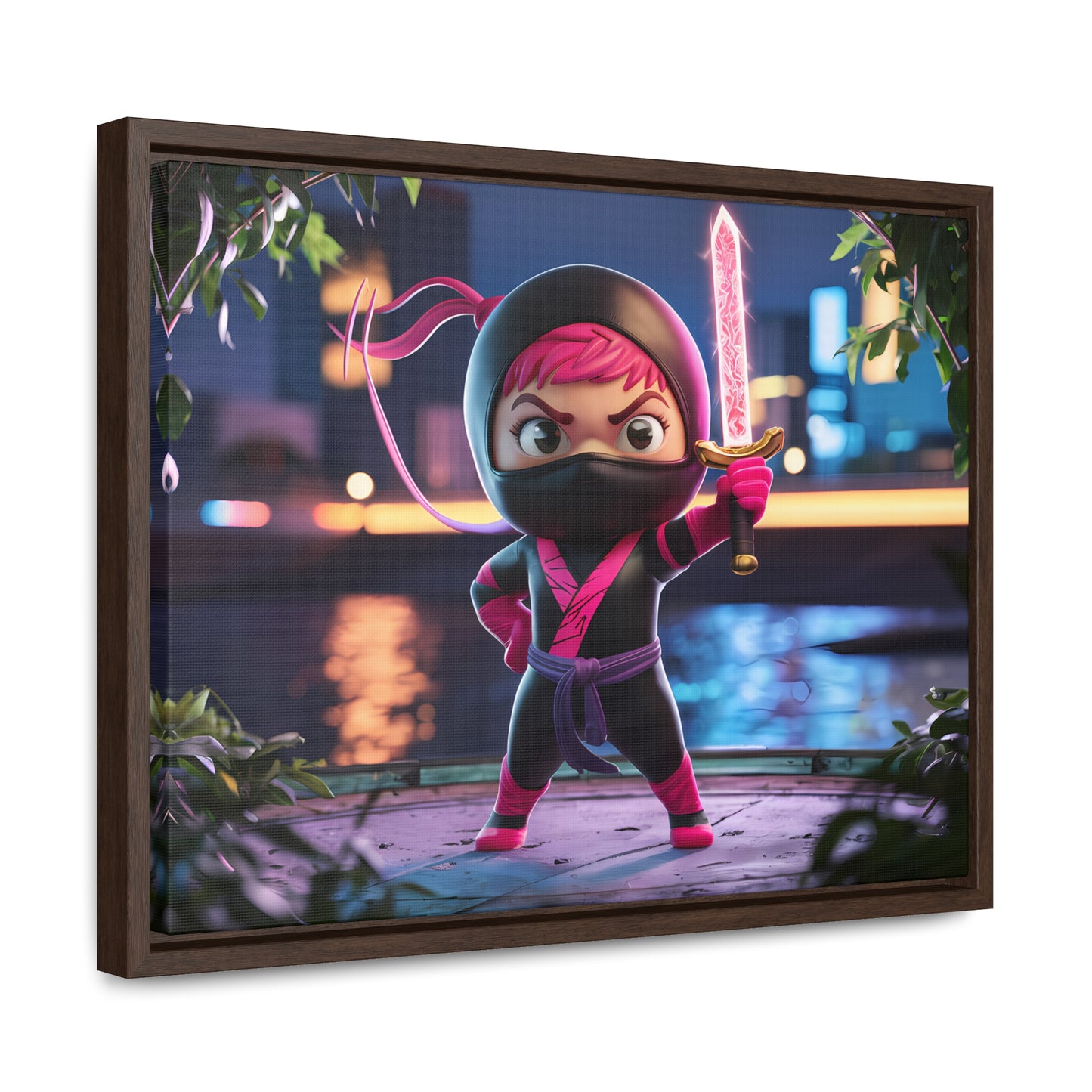 Blade of the Pink Ninja - Gallery Canvas Wraps, Horizontal Frame