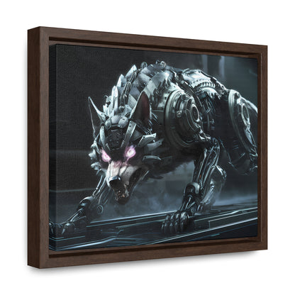 Cybernetic Alpha Wolf - Gallery Canvas Wraps, Horizontal Frame