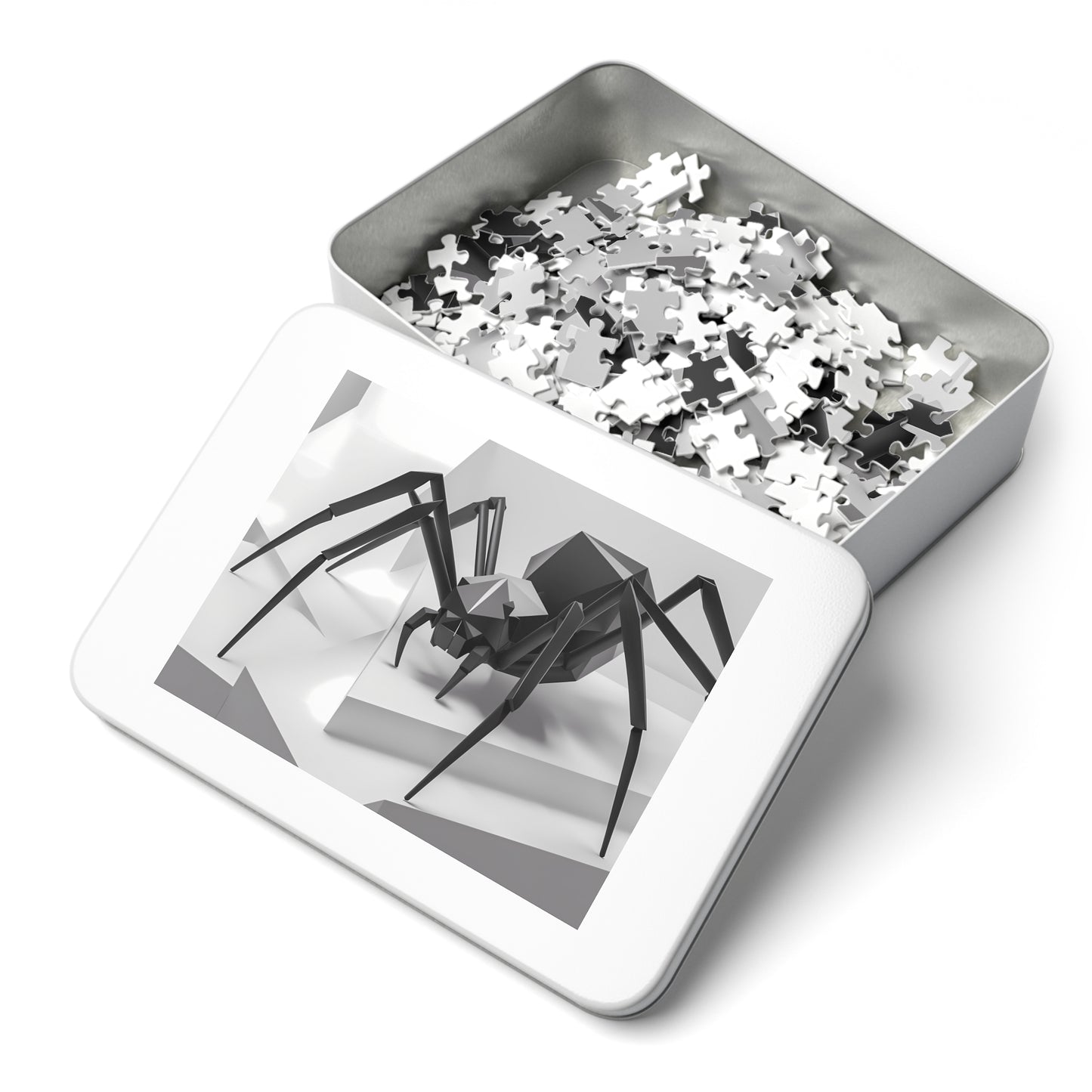 Geometric Arachnid in a Monochrome Maze - Jigsaw Puzzle (30, 110, 252, 500,1000-Piece)