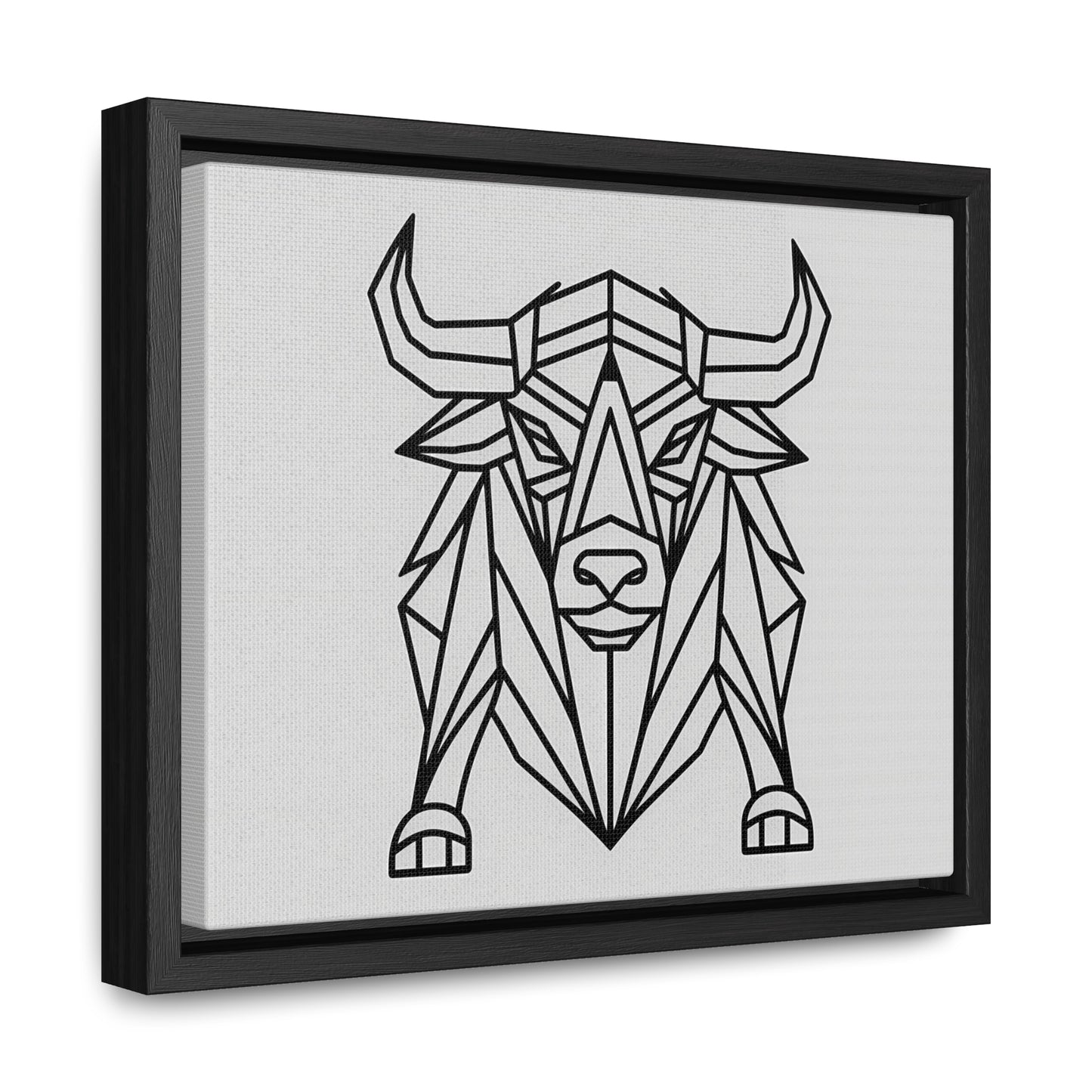 Geometric Bull - Gallery Canvas Wraps, Horizontal Frame