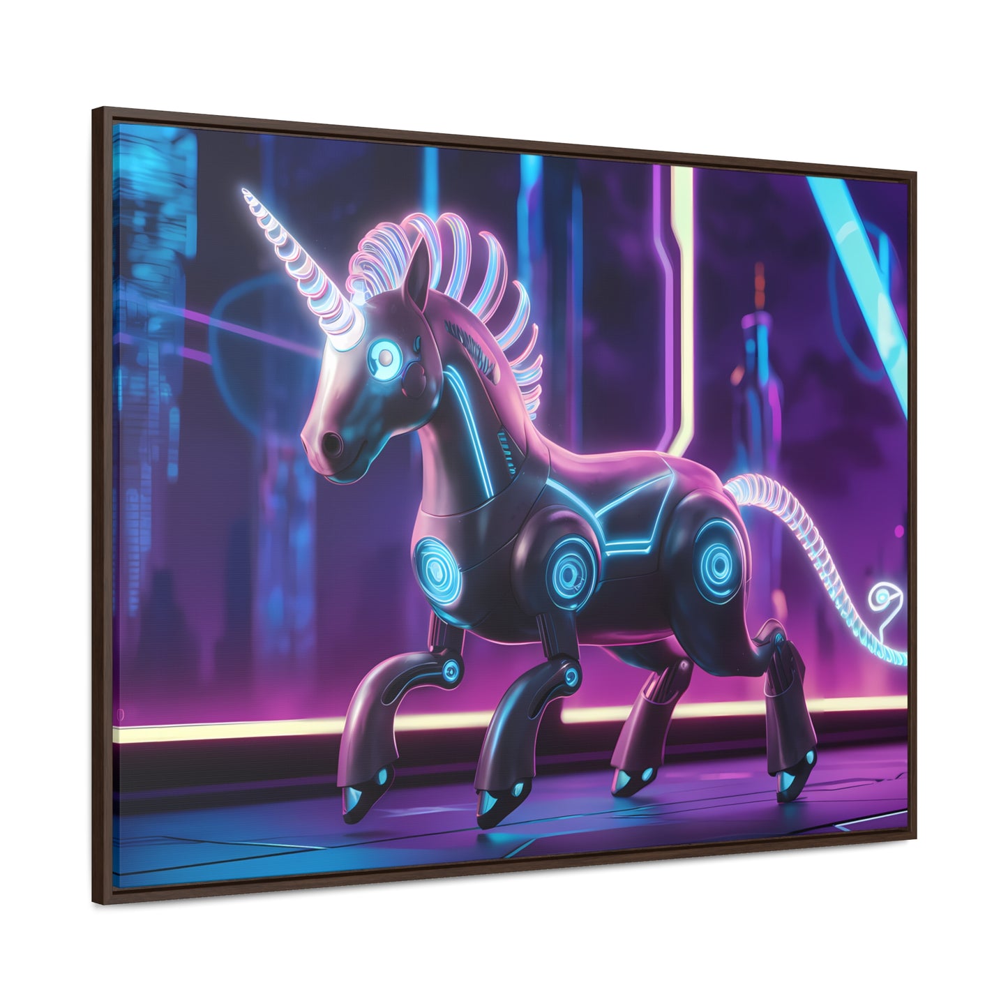 Cybernetic Unicorn - Gallery Canvas Wraps, Horizontal Frame