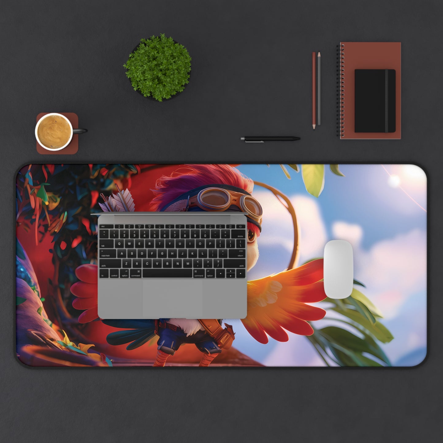 Cute hunting Bird - Desk Mat