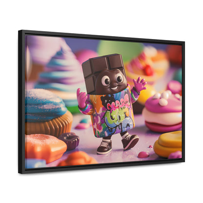 "Choco-Buddy's Sweet Adventure" - Gallery Canvas Wraps, Horizontal Frame