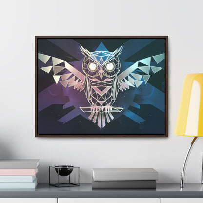 "Geometric Owl of Wisdom" - Gallery Canvas Wraps, Horizontal Frame