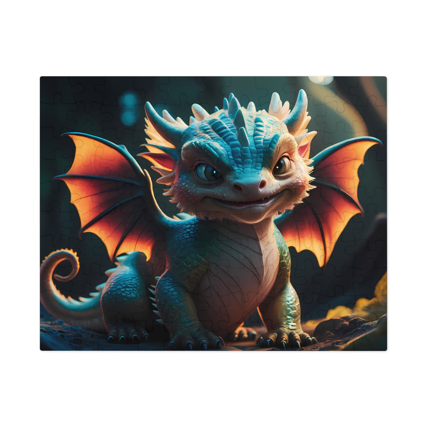 Baby Dragon in Enchanted Forest - Jigsaw Puzzle (30, 110, 252, 500,1000-Piece)