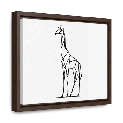 Geometric Giraffe Silhouette - Gallery Canvas Wraps, Horizontal Frame