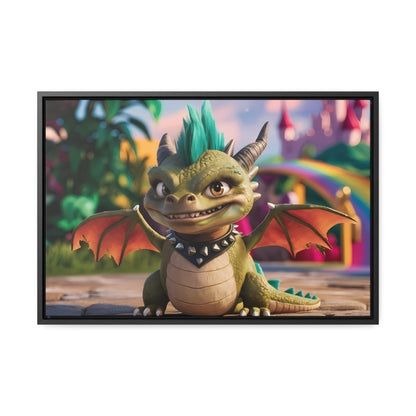 "Spike the Mischievous Baby Dragon" - Gallery Canvas Wraps, Horizontal Frame