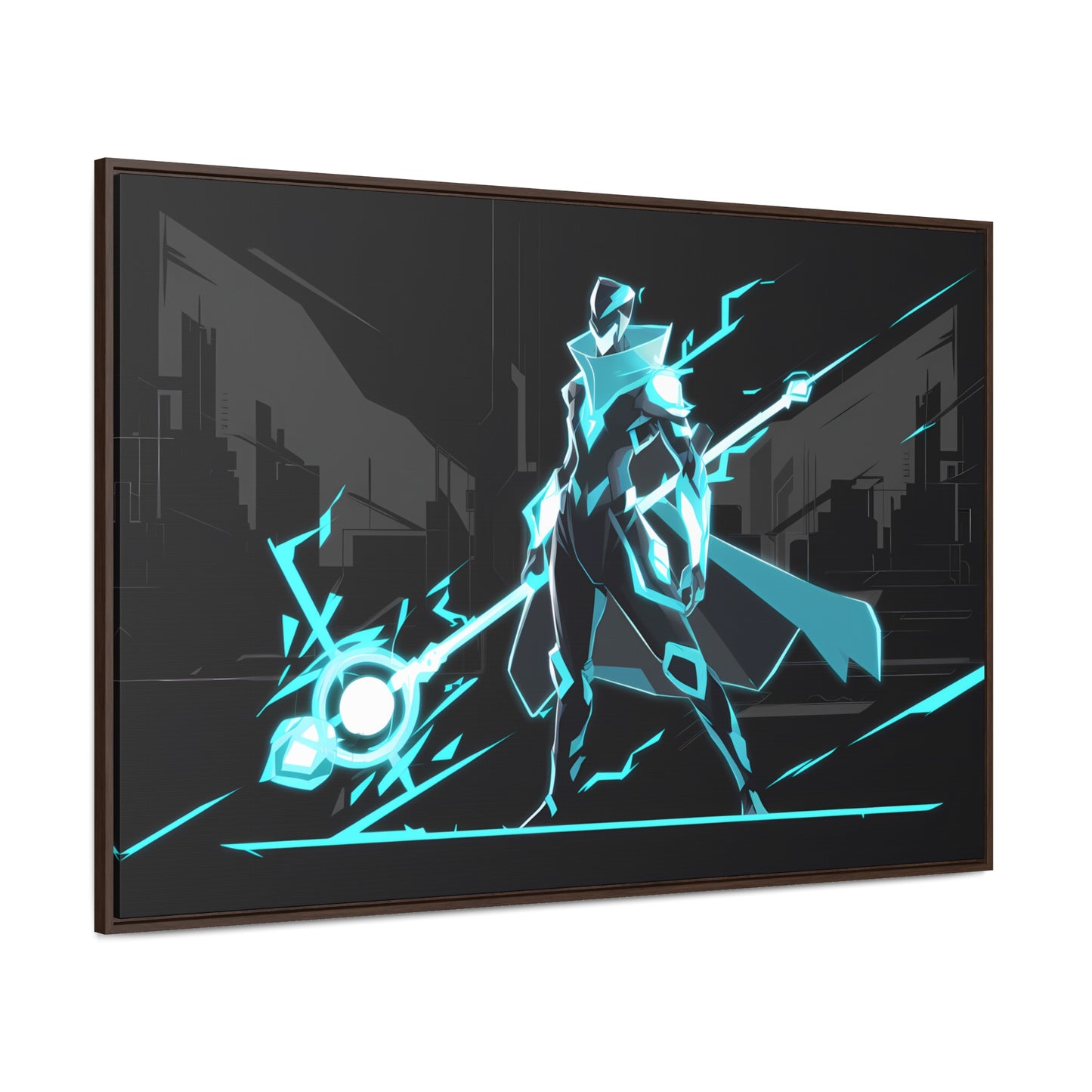 Arbiter of the Neon Void - Gallery Canvas Wraps, Horizontal Frame