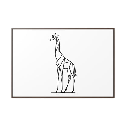 Geometric Giraffe Silhouette - Gallery Canvas Wraps, Horizontal Frame