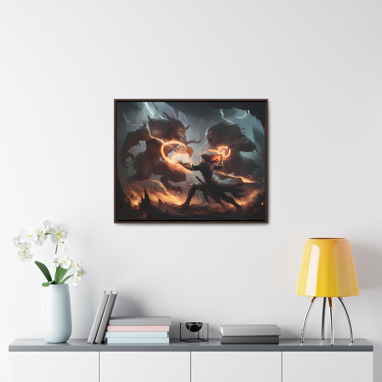 Duel of Thunder and Flame - Gallery Canvas Wraps, Horizontal Frame