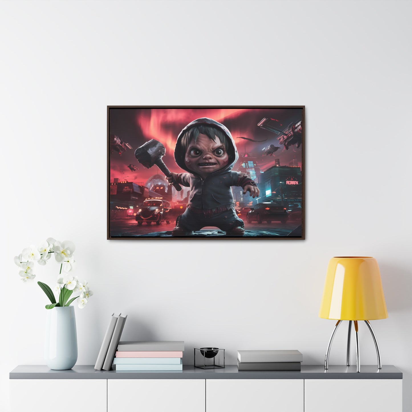 "Revenge of the Tiny Titan" - Gallery Canvas Wraps, Horizontal Frame