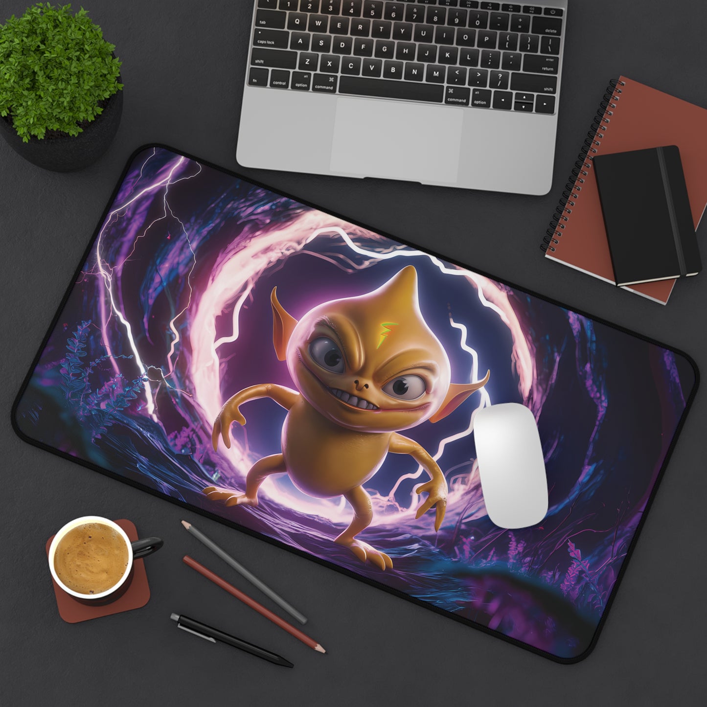 Cute Lightning Alien - Desk Mat