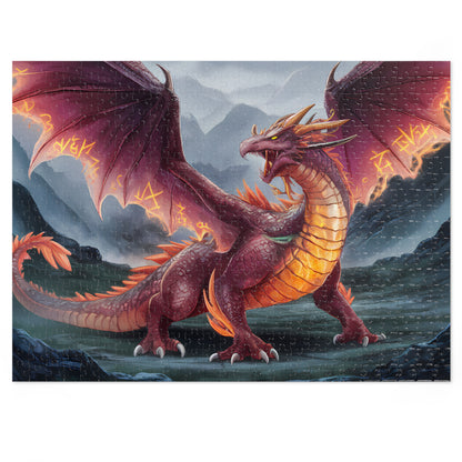 Flamebound Sentinel of the Ancient Peaks - Jigsaw Puzzle (30, 110, 252, 500,1000-Piece)