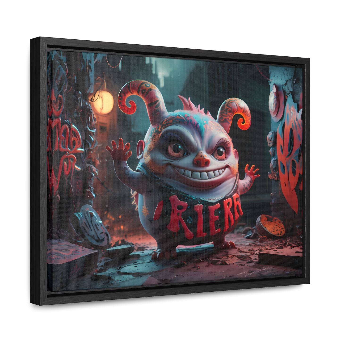 Midnight Mischief in the Alley - Gallery Canvas Wraps, Horizontal Frame