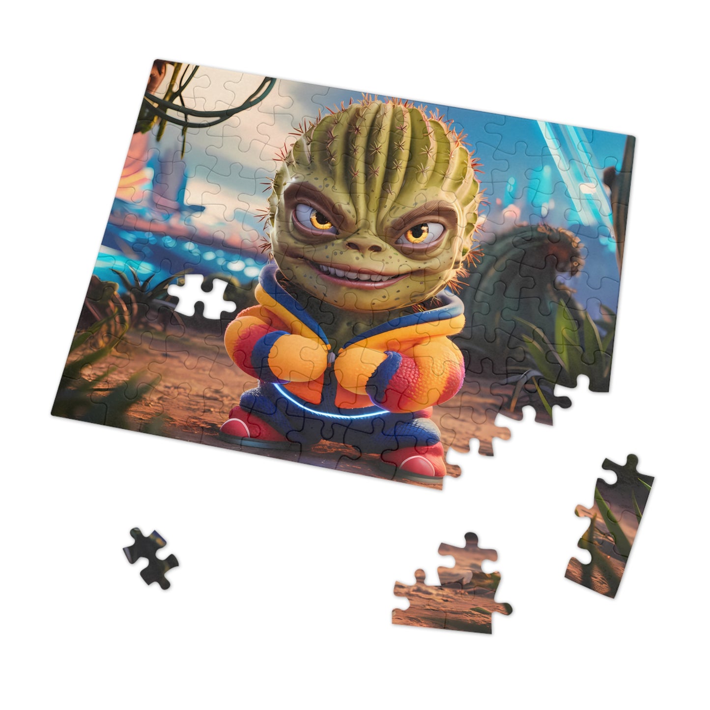 Cactus Warrior in a Futuristic Desert - Jigsaw Puzzle (30, 110, 252, 500,1000-Piece)