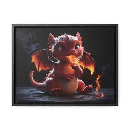 "Baby Dragon's First Flame" - Gallery Canvas Wraps, Horizontal Frame