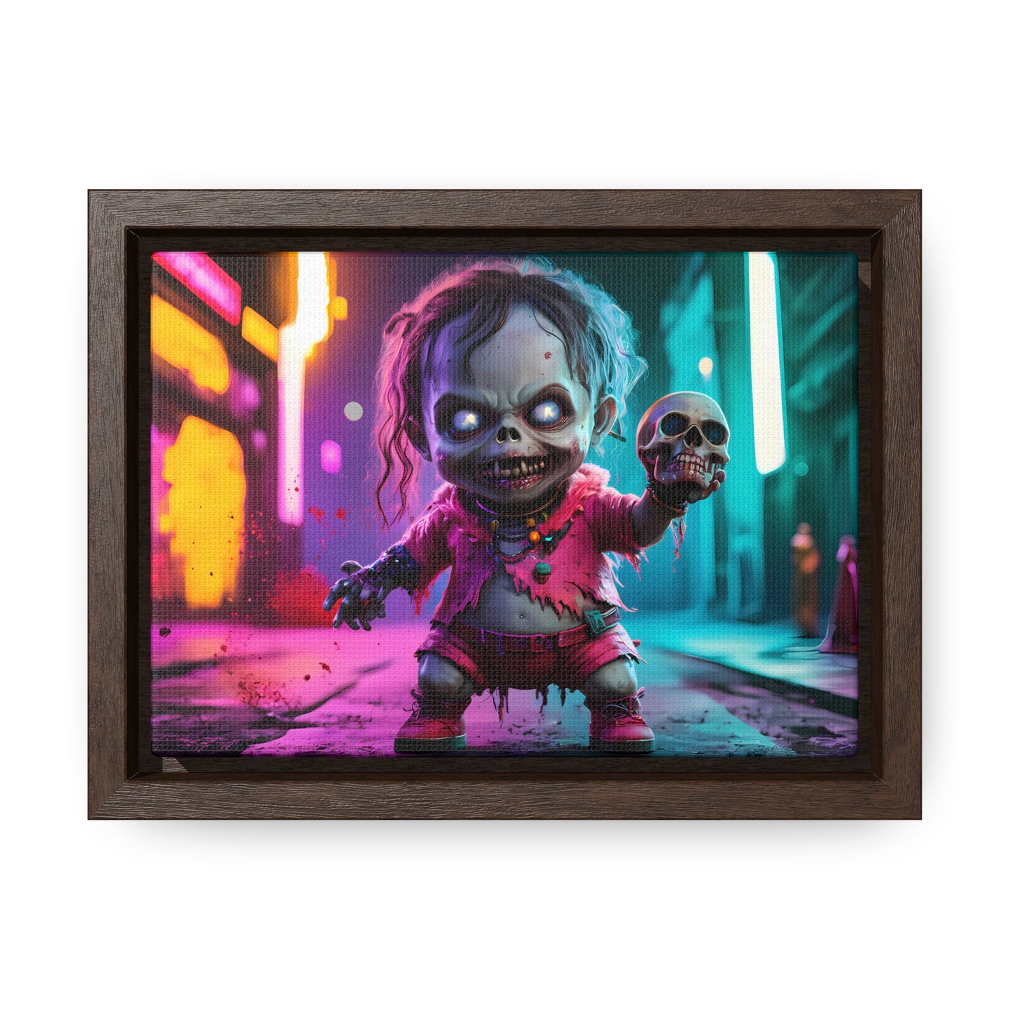 Nightmare in Neon City - Gallery Canvas Wraps, Horizontal Frame