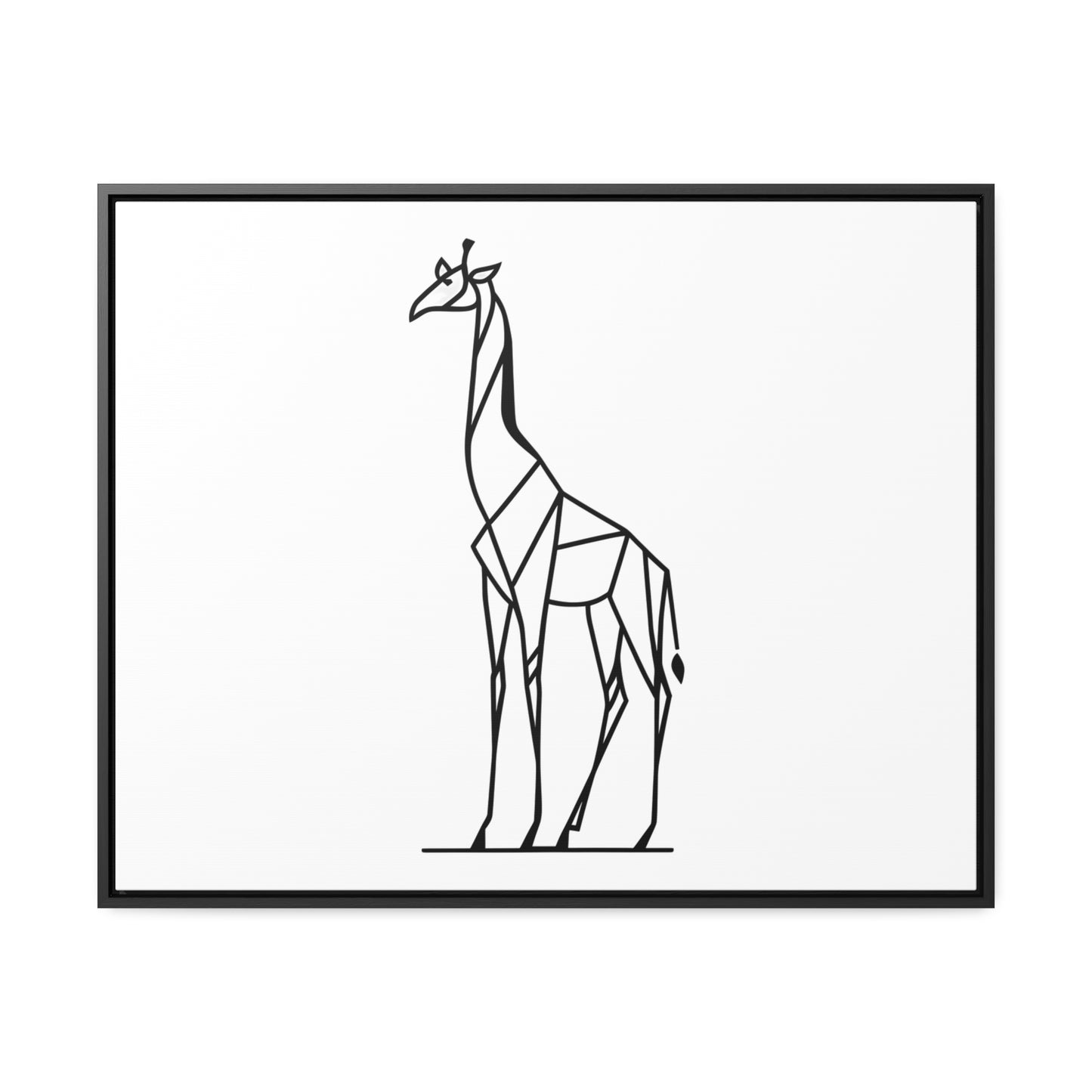 Geometric Giraffe Silhouette - Gallery Canvas Wraps, Horizontal Frame