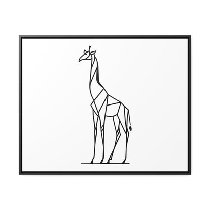 Geometric Giraffe Silhouette - Gallery Canvas Wraps, Horizontal Frame