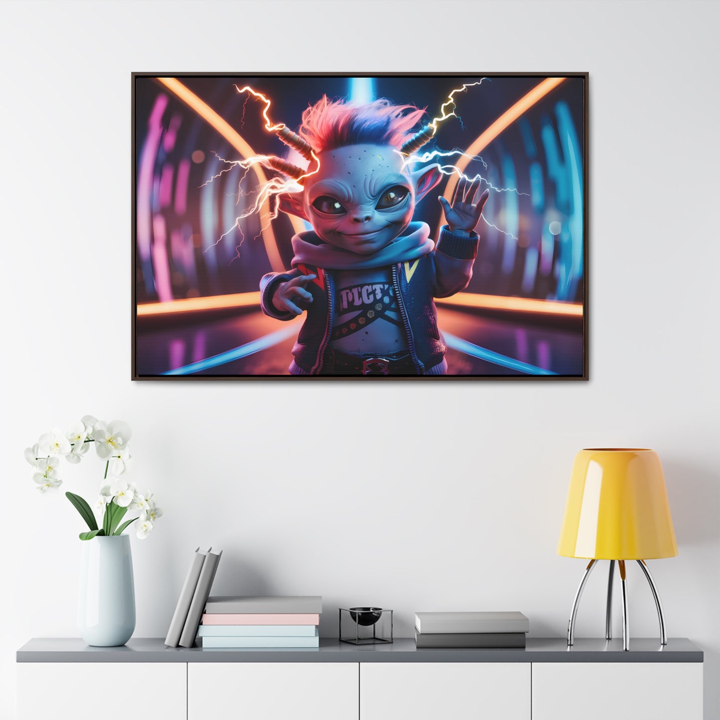 "Neon Spark" - Gallery Canvas Wraps, Horizontal Frame