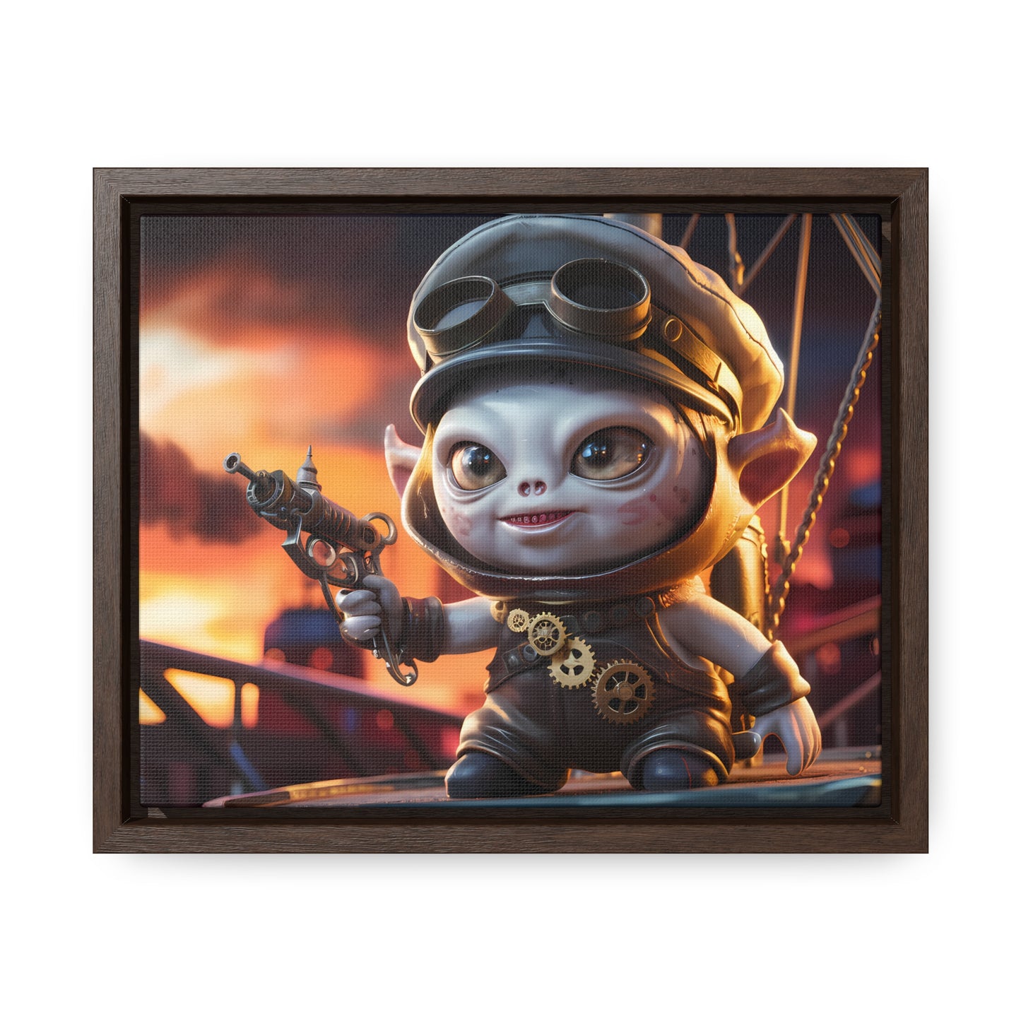 Steampunk Goblin Commander at Dusk - Gallery Canvas Wraps, Horizontal Frame