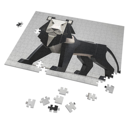 Geometric Lion in Black and White - Jigsaw Puzzle (30, 110, 252, 500,1000-Piece)