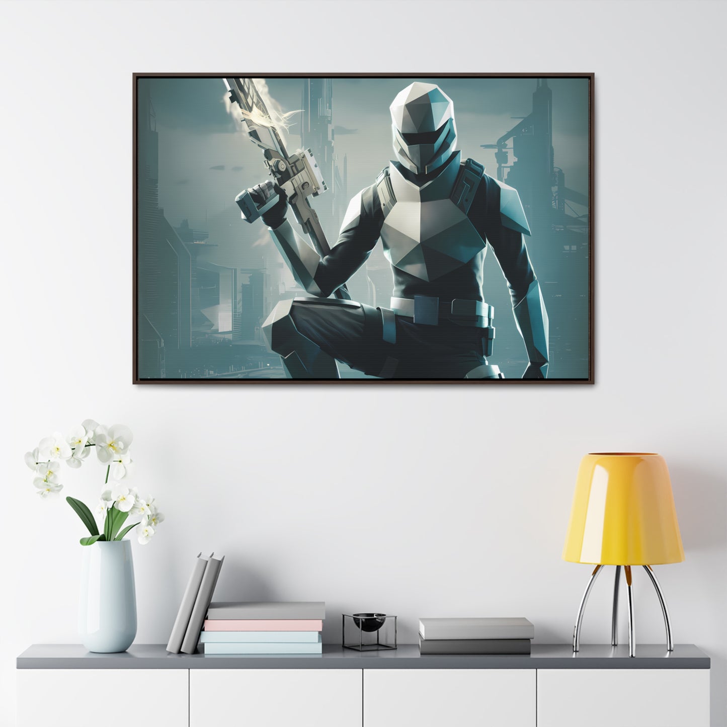 Guardian of the Futuristic Citadel - Gallery Canvas Wraps, Horizontal Frame