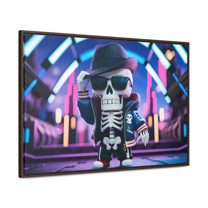 "Neon Skull Groove" - Gallery Canvas Wraps, Horizontal Frame