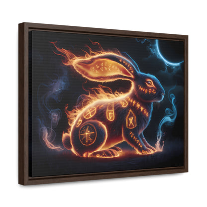 Runic Flame Rabbit - Gallery Canvas Wraps, Horizontal Frame