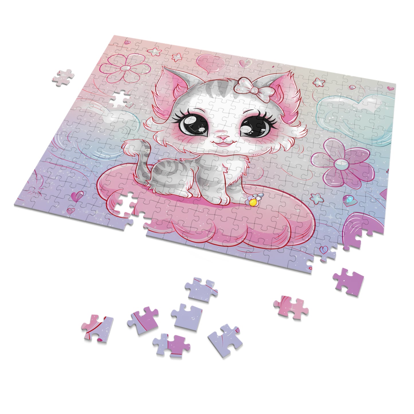 Dreamy Kitten on a Cloud - Jigsaw Puzzle (30, 110, 252, 500,1000-Piece)