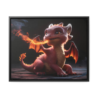 "Baby Dragon's First Flame" - Gallery Canvas Wraps, Horizontal Frame