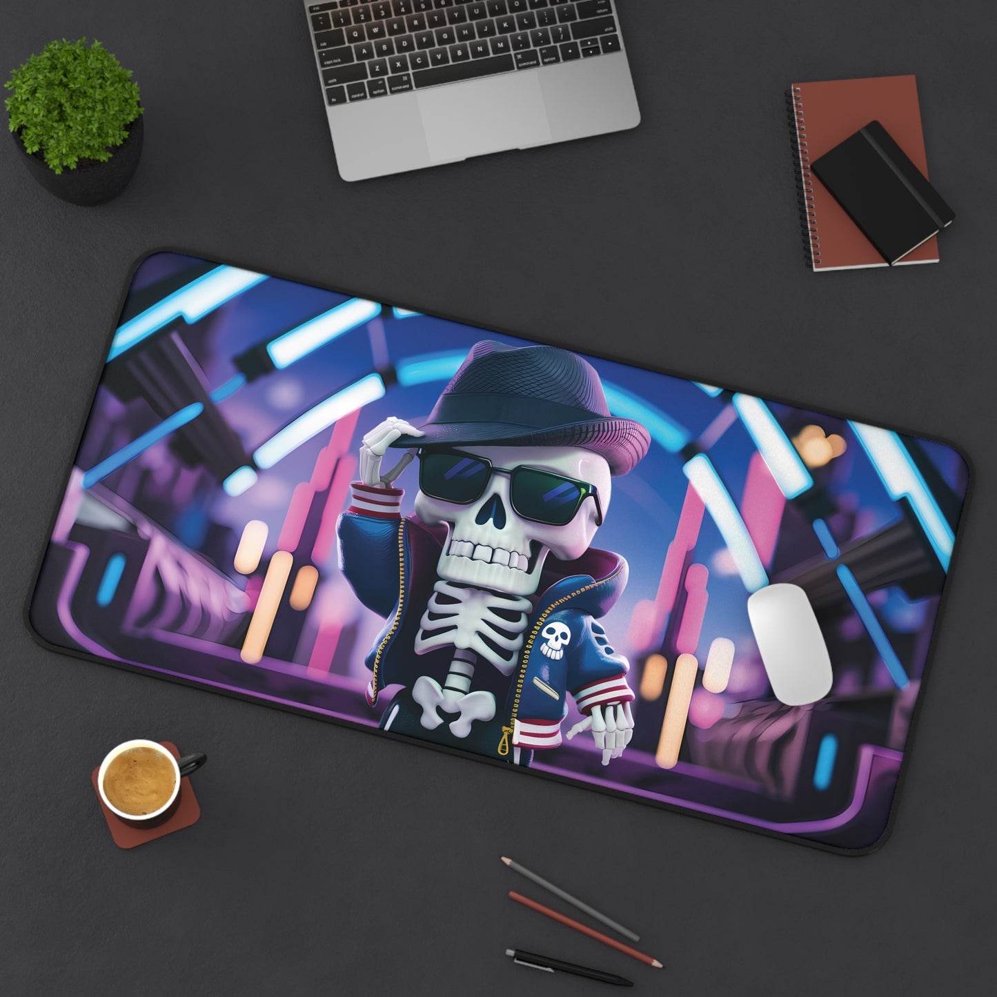 Cute and very cool Skeleton - Desk Mat