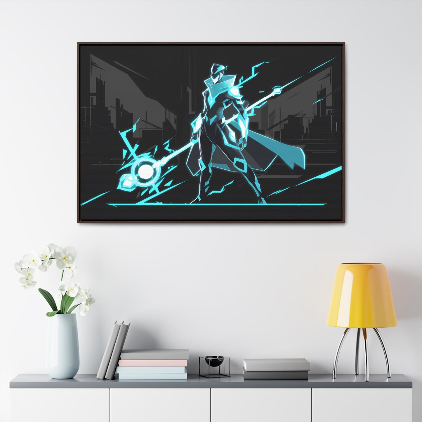 Arbiter of the Neon Void - Gallery Canvas Wraps, Horizontal Frame