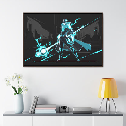 Arbiter of the Neon Void - Gallery Canvas Wraps, Horizontal Frame