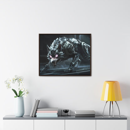 Cybernetic Alpha Wolf - Gallery Canvas Wraps, Horizontal Frame