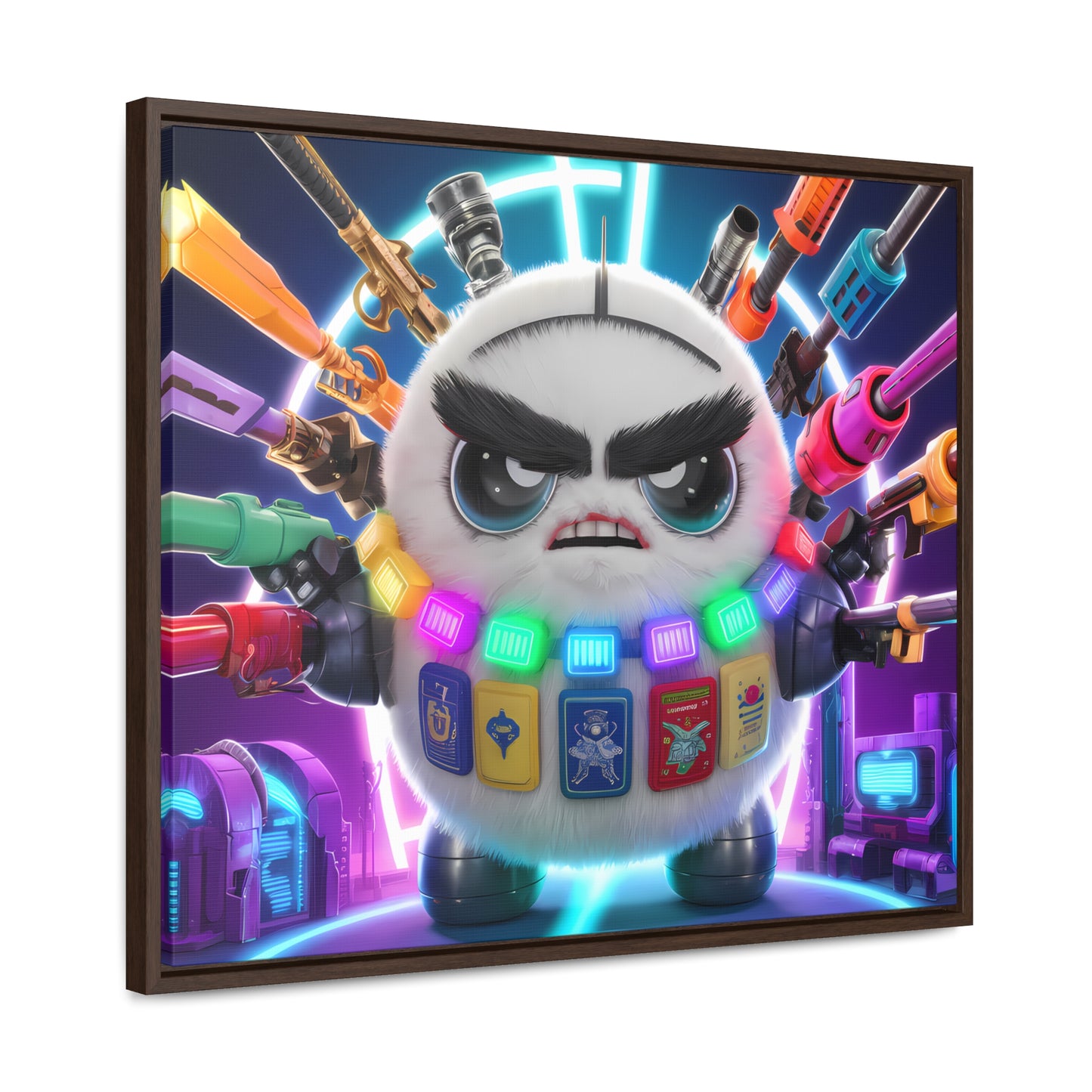 Battle-Ready Fluffbot: The Ultimate Arsenal - Gallery Canvas Wraps, Horizontal Frame