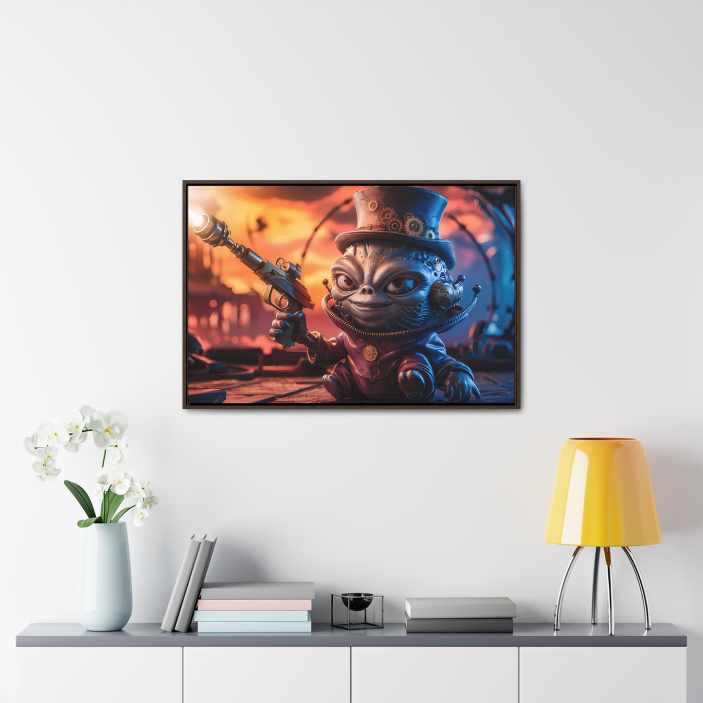 "Clockwork Gunslinger at Dusk" - Gallery Canvas Wraps, Horizontal Frame