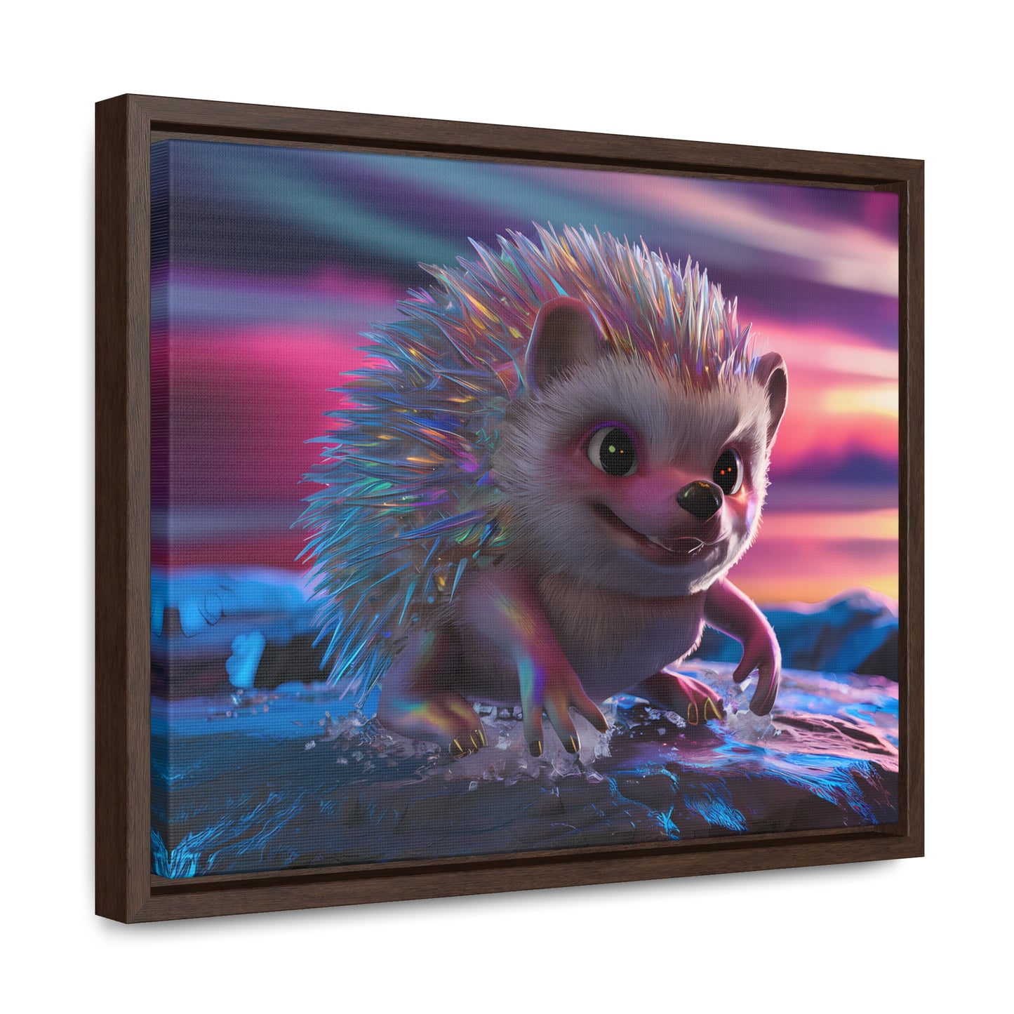 Prismatic Hedgehog at Dusk - Gallery Canvas Wraps, Horizontal Frame