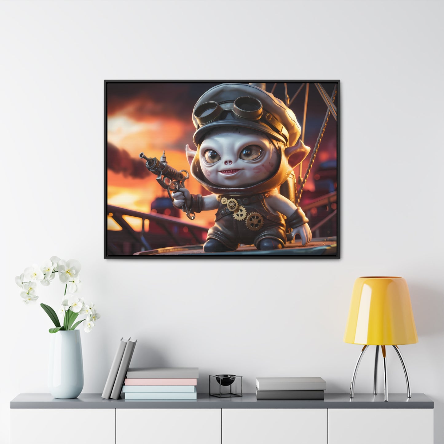 Steampunk Goblin Commander at Dusk - Gallery Canvas Wraps, Horizontal Frame