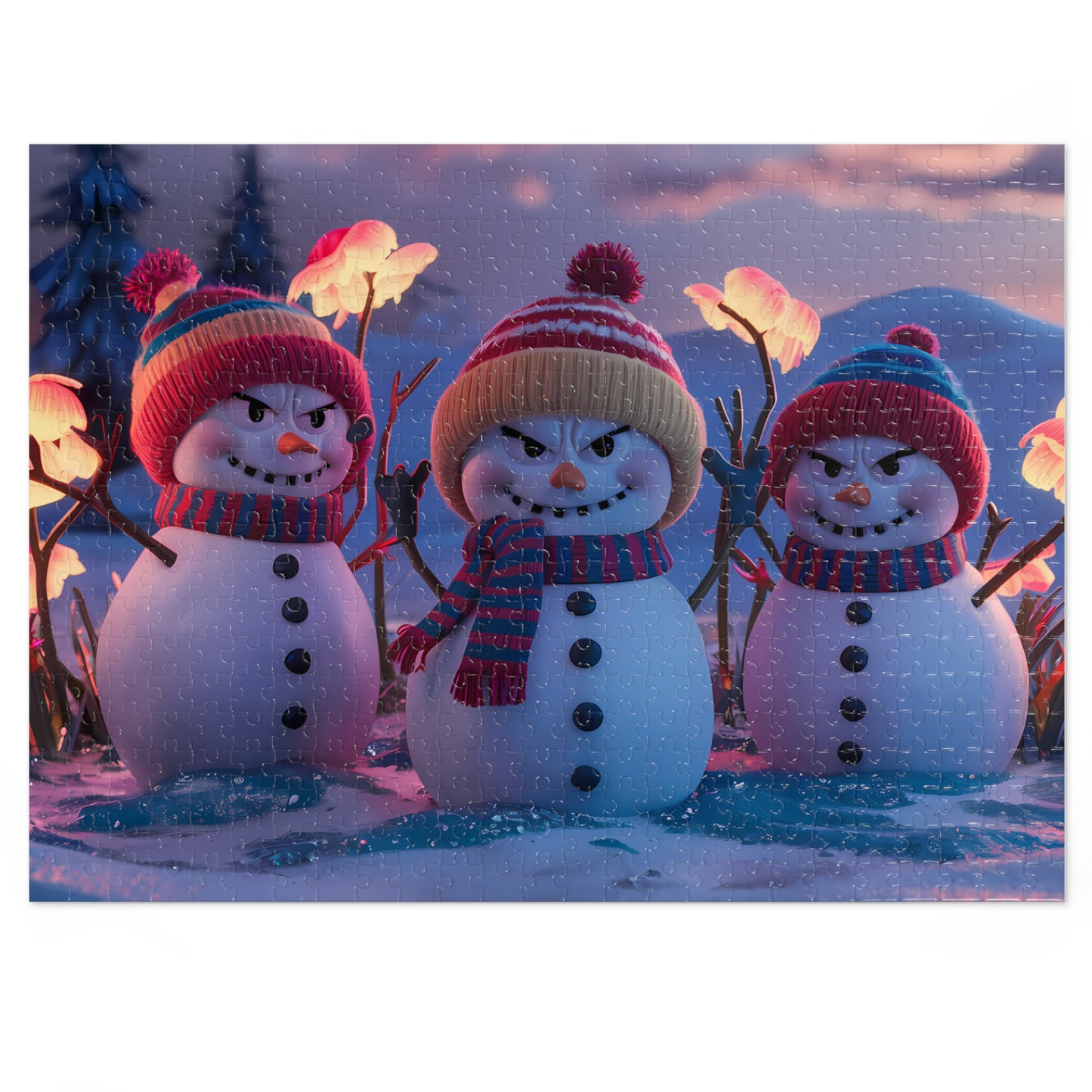 Frosty Trio's Mischief - Jigsaw Puzzle (30, 110, 252, 500,1000-Piece)